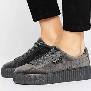 Savage X Fenty Velvet Gray Creepers Sneaker Shoe 8.5 Rihanna